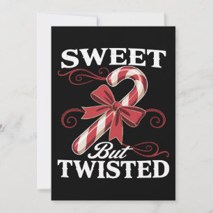 Sweet But Twisted Candy Cane Christmas Holiday Card