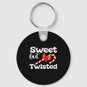 Sweet But Twisted Funny Candy Cane Christmas For M Keychain