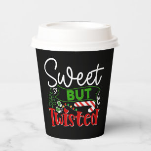 Sweet But Twisted Funny Christmas Candy Cane Paper Cups