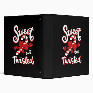 Sweet But Twisted Funny Christmas Candy Cane Santa Binder