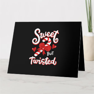 Sweet But Twisted Funny Christmas Candy Cane Santa Card