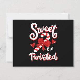 Sweet But Twisted Funny Christmas Candy Cane Santa Save The Date