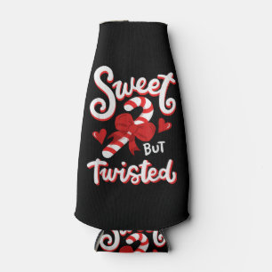 Sweet But Twisted Funny Christmas Candy Cane Xmas  Bottle Cooler