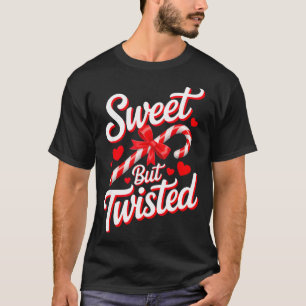 Sweet But Twisted Funny Christmas Candy Cane Xmas T-Shirt
