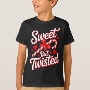 Sweet But Twisted Funny Christmas Candy Cane Xmas  T-Shirt