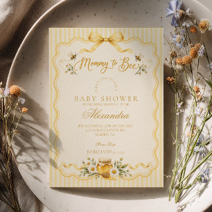 Sweet Butter Yellow Mommy to Bee Baby Shower Invitation