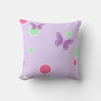 sweet butterflies and polka dots throw pillow