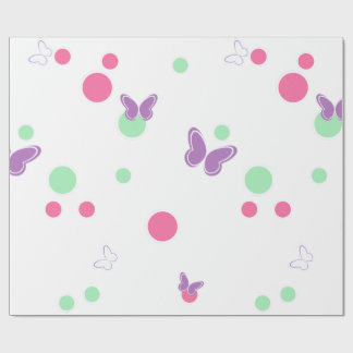 sweet butterflies and polka dots wrapping paper