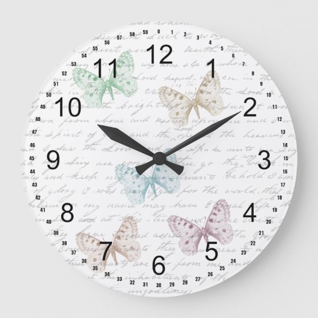 Sweet Butterflies Large Clock (Front)