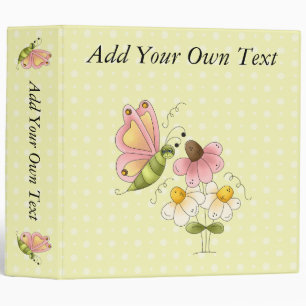Sweet Butterfly Add Your Own Text 2 inch Binder