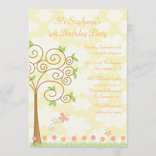 Sweet butterfly garden birthday party invitation