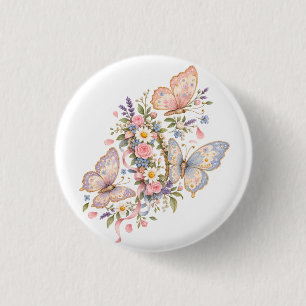 Sweet Butterfly Garden Design for Magical  1 Inch Round Button