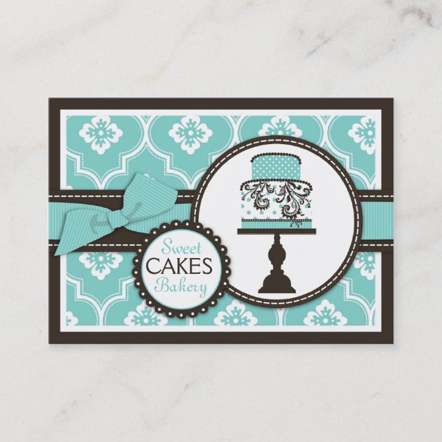 Sweet Cake Business Card Turq (Front)
