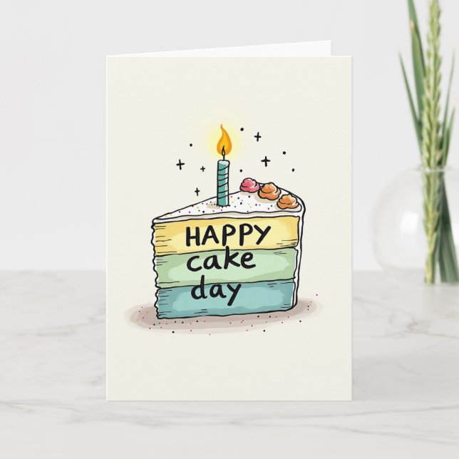 Sweet Cake Day Wish Card (Front)