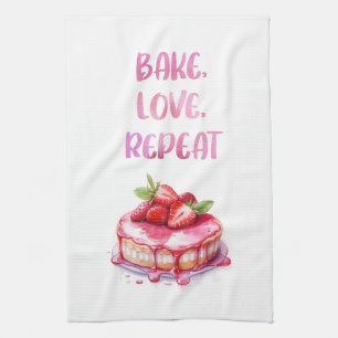 Sweet cake design kitchen towel
