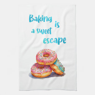 Sweet cake design kitchen towel