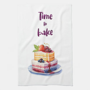 Sweet cake design kitchen towel