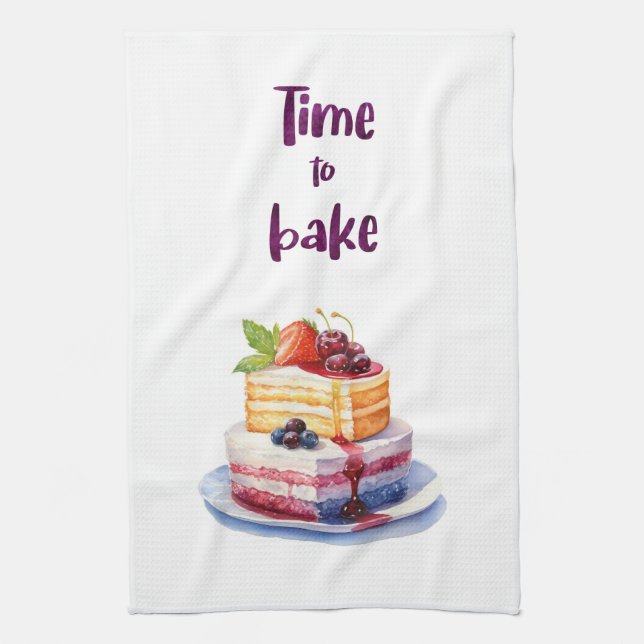 Sweet cake design kitchen towel (Vertical)