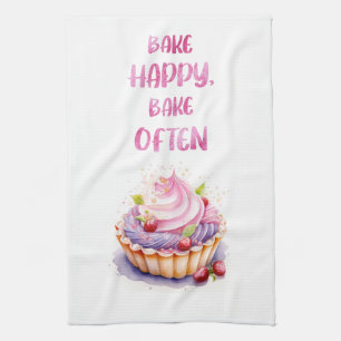Sweet cake design kitchen towel