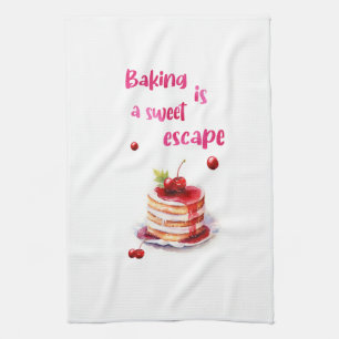 Sweet cake design kitchen towel