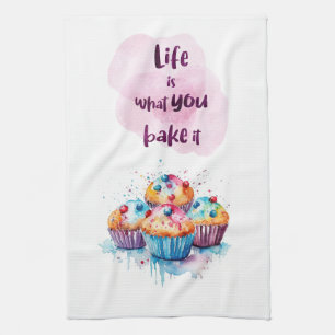 Sweet cake design kitchen towel