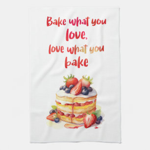 Sweet cake design kitchen towel