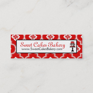 Sweet Cake Skinny Business Card Red