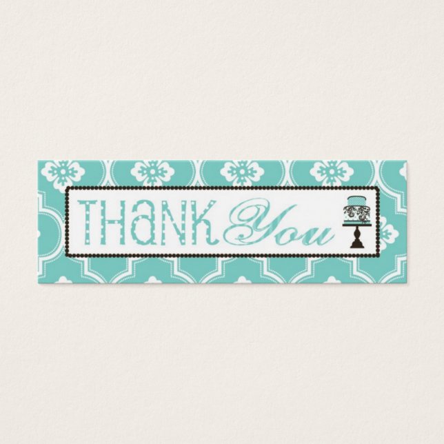 Sweet Cake Skinny TY Gift Tag Turq (Front)