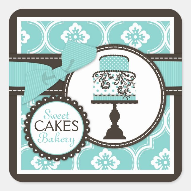 Sweet Cake Sticker Business Sticker Turq (Front)