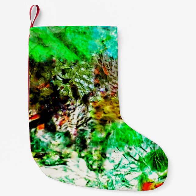 Sweet calming abstract christmas stocking, small christmas stocking (Front)