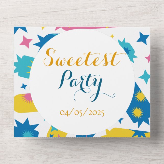 Sweet candies. all in one invitation (Front)