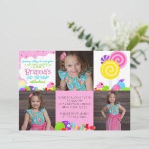 Sweet Candy 3 Photo Invitation Anniversaire
