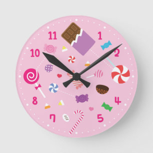 Sweet Candy and Chocolate Girls Room Decor Clock
