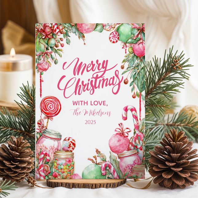 Sweet Candy Cane Christmas Holiday Card (Creator Uploaded)