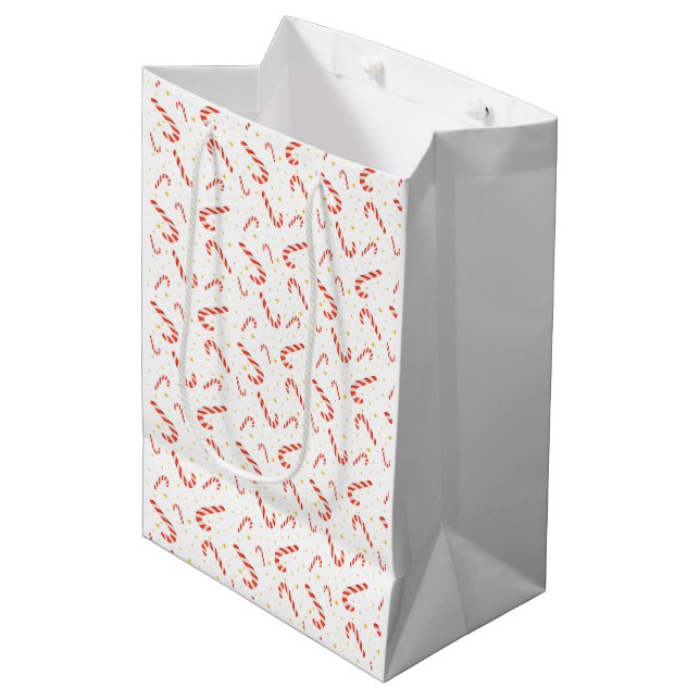 Sweet Candy Cane Christmas Medium Gift Bag (Front Angled)