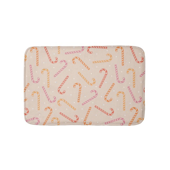 Sweet candy cane pattern bath mat (Front)