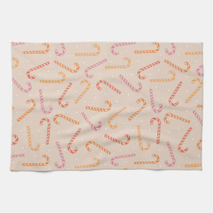 Sweet candy cane pattern kitchen towel