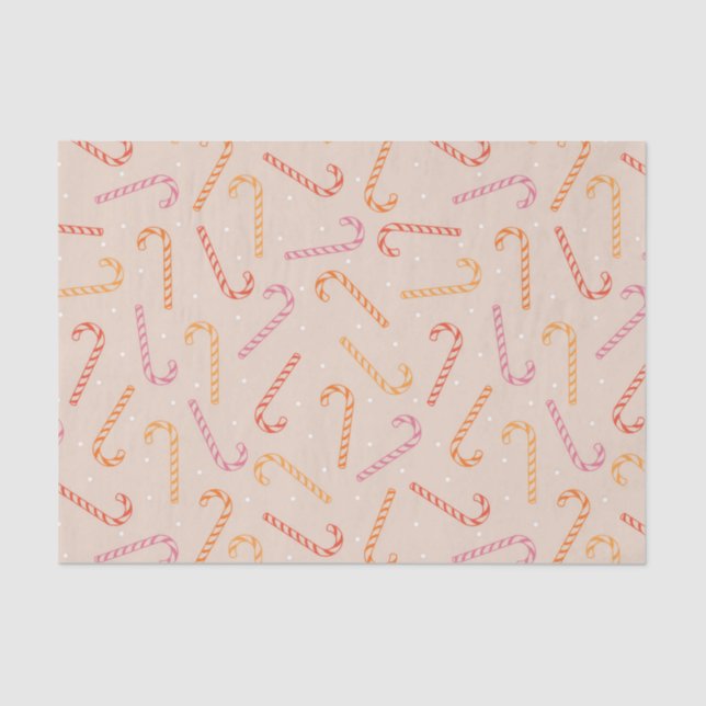 Sweet candy cane pattern tissue paper (Front)