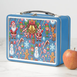 Sweet Candy Christmas Treats Gingerbread Man Metal Lunch Box