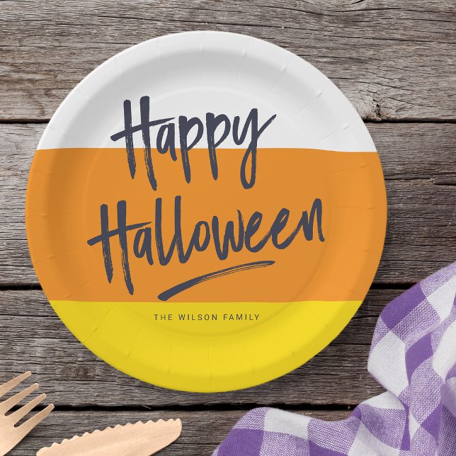 Sweet Candy Corn Happy Halloween Paper Plate (Creator Uploaded)