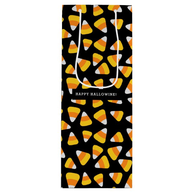Sweet Candy Corn Happy Hallowine Wine Gift Bag (Front)
