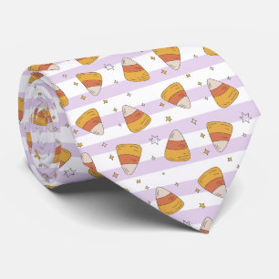 Sweet Candy Corn & Stars Halloween Pattern Tie