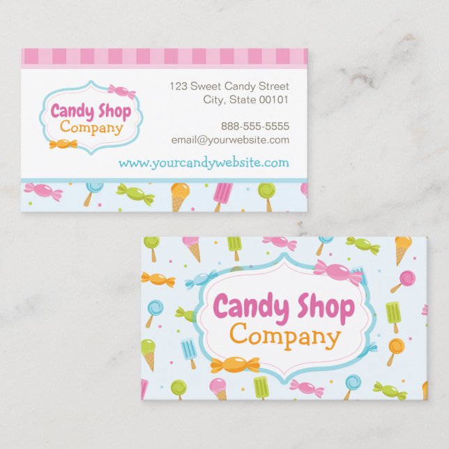Sweet Candy Fun Confetti Business Card (Front/Back)