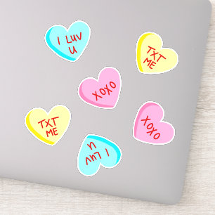 Sweet Candy Hearts with Words Set