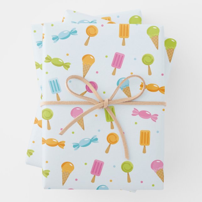 Sweet Candy Pattern Gift Wrapping Paper (In situ)