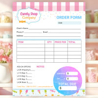 Sweet Candy Shop and Ice Cream Order Invoice Form