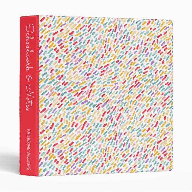 Sweet Candy Sprinkle Pattern | Add Your Name Binder (Front/Spine)