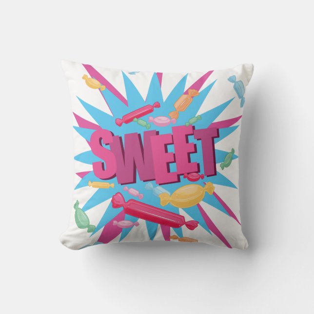 Sweet Candy  Throw Pillow (Front)
