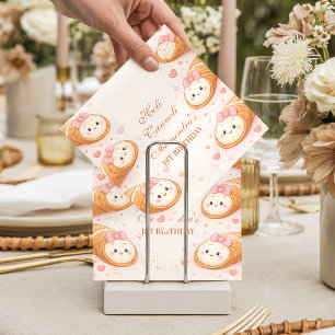 Sweet Cannoli Bakery Bow 1st Birthday Napkin