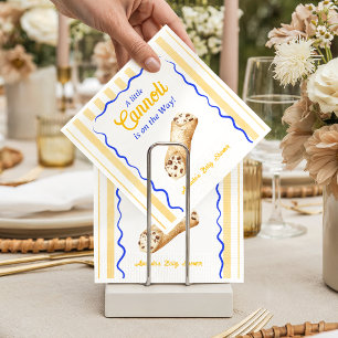 Sweet Cannoli Yellow Blue Italian Baby Shower Napkin
